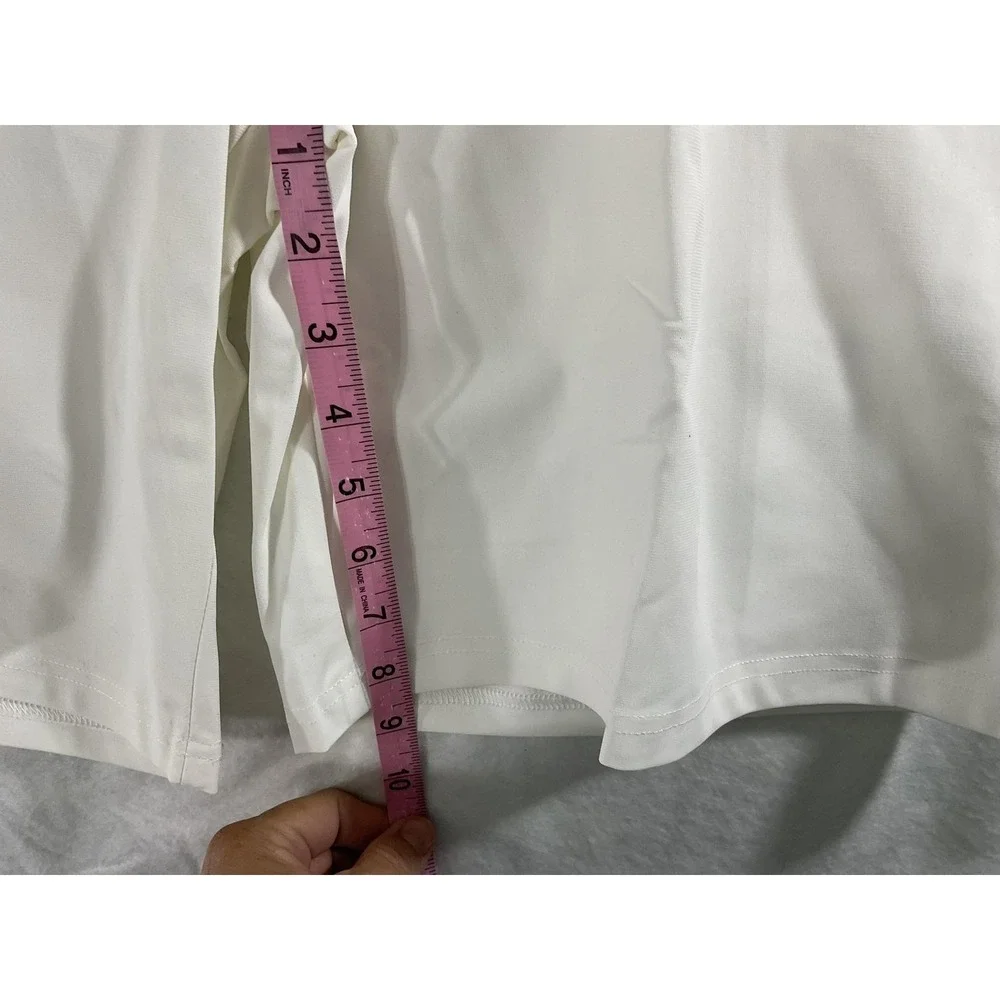 Soothfeel Shorts Mens 40 White Chino Pleated‎ Microfiber Zip Fly Pockets
